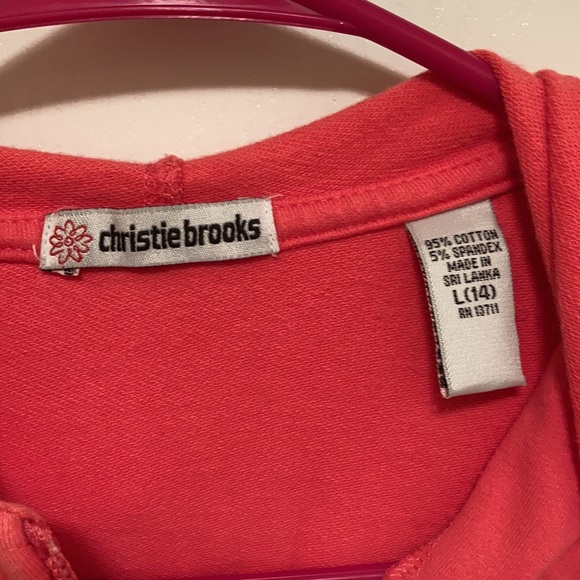 🎉Price Drop! Girls Size L(14) Coral Zippered Sweat Jacket - Picture 6 of 7